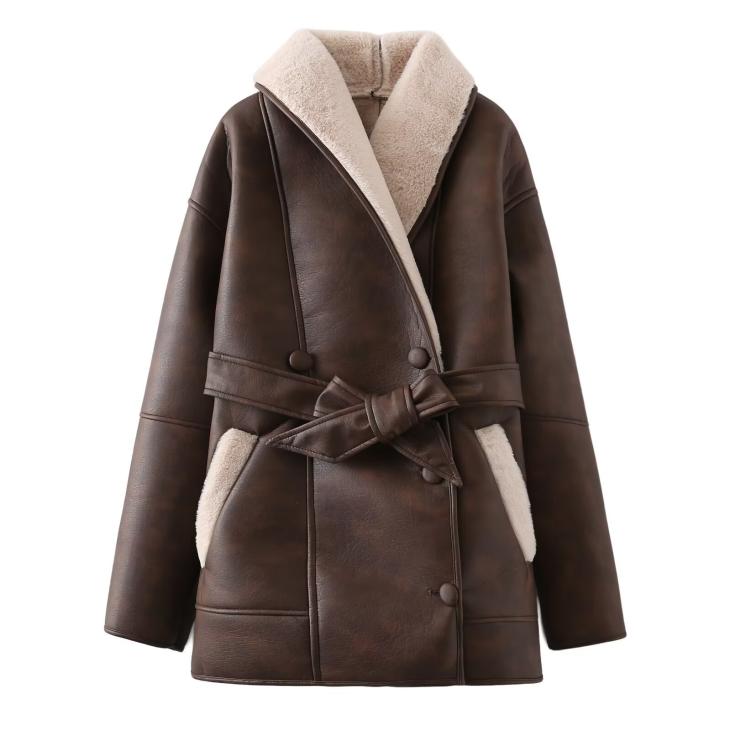 Coats & Outerwear | Mens Double-breasted jacket in shearling Clothing Coats & Outerwear