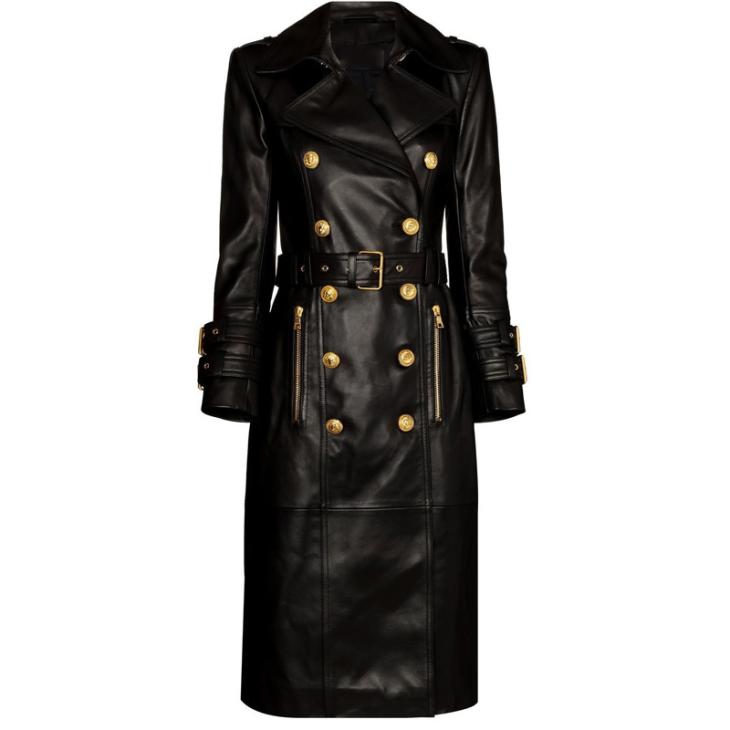 Coats | Womens Double-breasted coat in nappa lambskin Clothing Coats