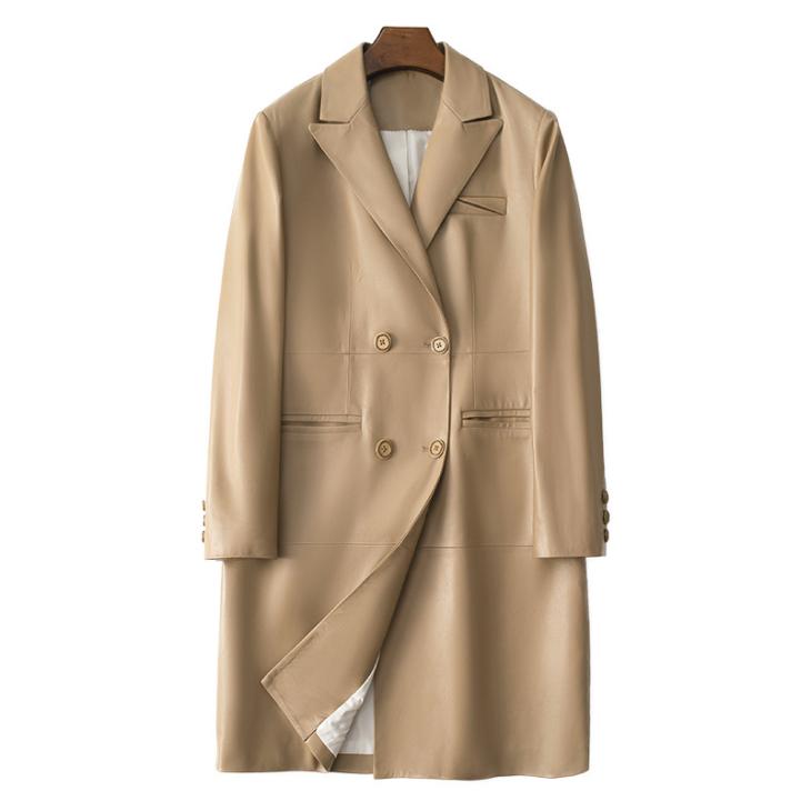 Coats | Womens Double-breasted coat in nappa lambskin Clothing Coats