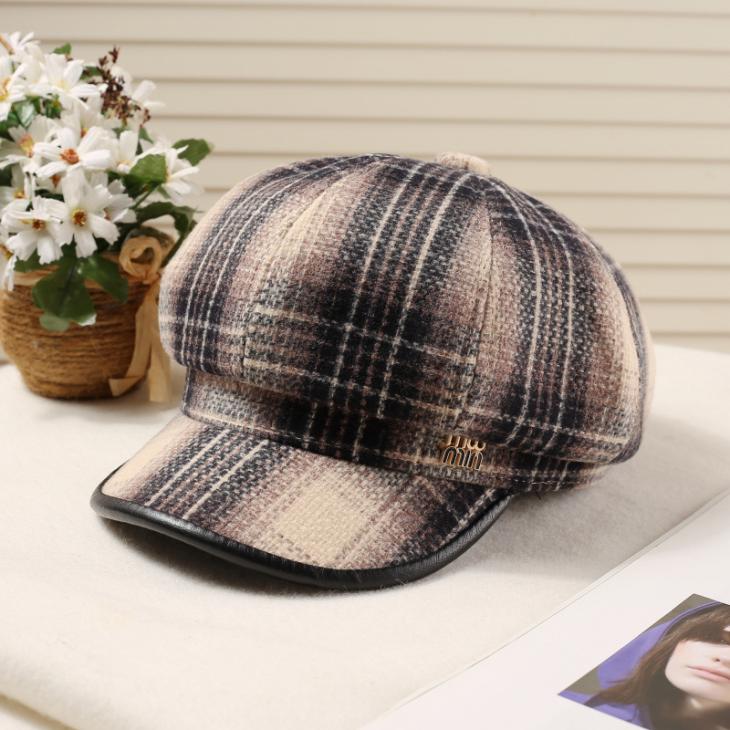 Hats & Beanies | Mens Patch cap in tartan wool Accessories Hats & Beanies