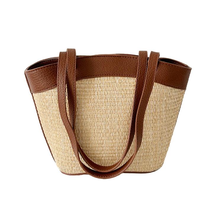 Mini Bags | Womens Mini Pebble Bucket bag in raffia and calfskin Bags Bucket Bags