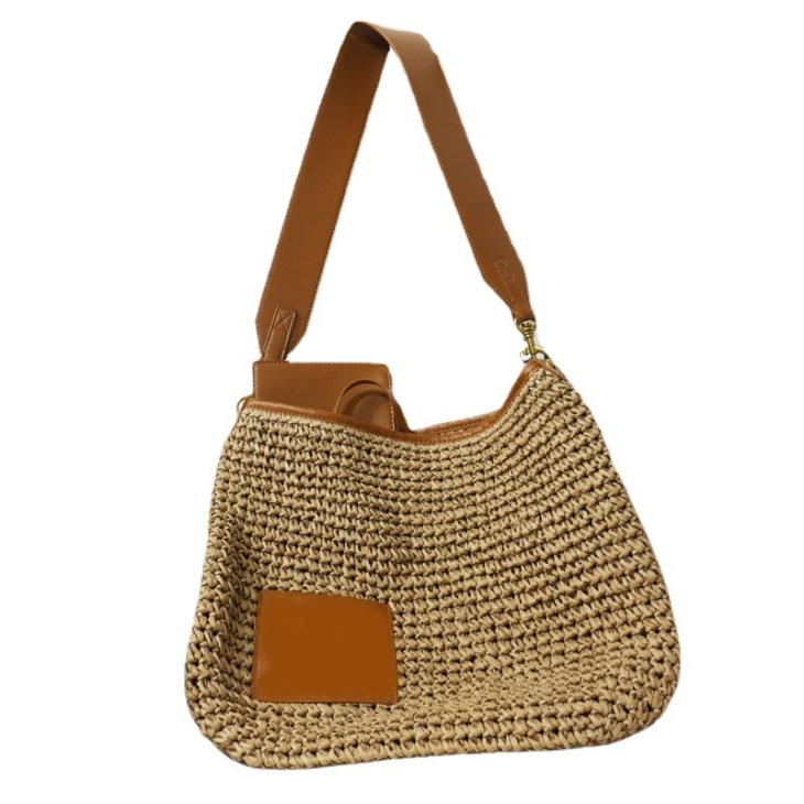 Mini Bags | Womens Slit Pochette bag in raffia and calfskin Bags Mini Bags