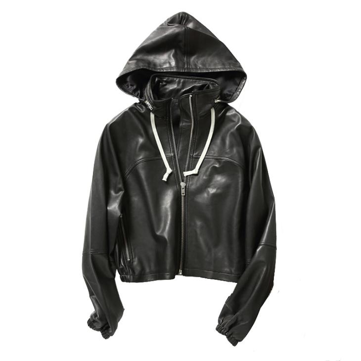 T-shirts & Sweatshirts | Womens Draped hoodie in nappa lambskin Clothing T-shirts & Sweatshirts