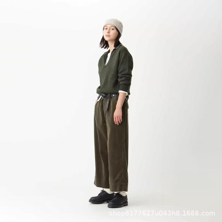 Trousers & Shorts | Womens High waisted trousers in cotton and cashmere