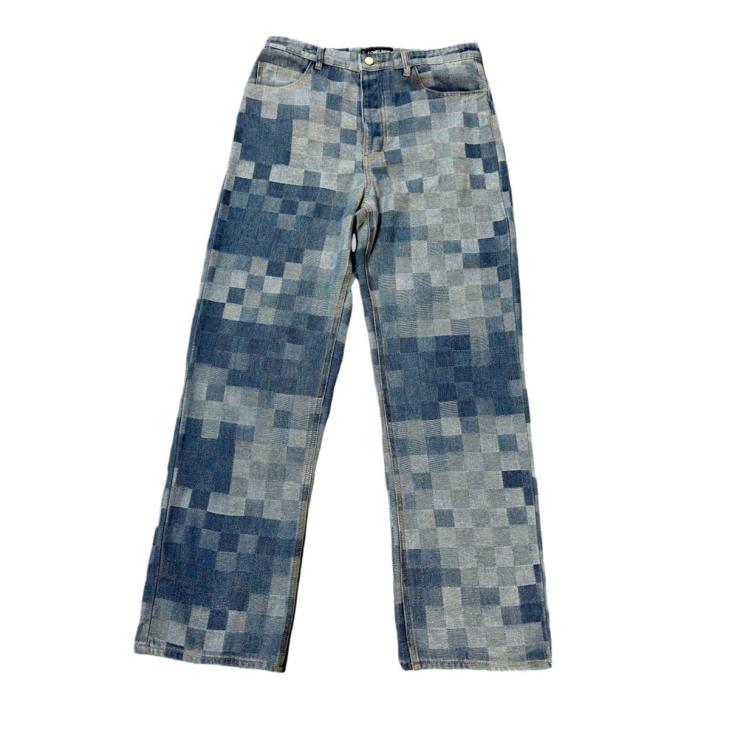 Trousers & Shorts | Womens Pixelated baggy jeans in denim